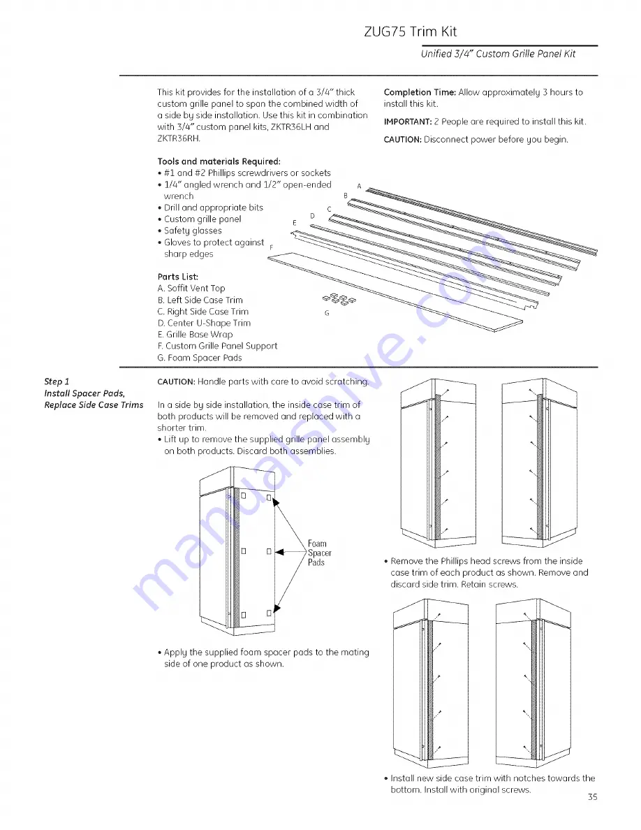 Monogram ZIF36N RH Installation Instructions Manual Download Page 35