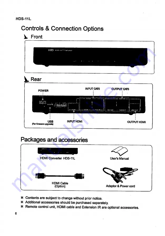 Monoprice HDS-11L User Manual Download Page 6