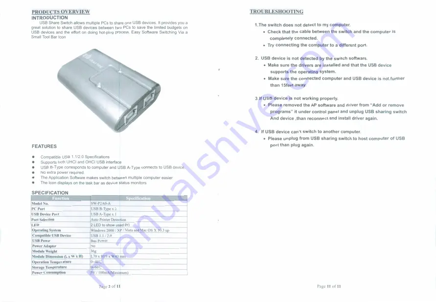 Monoprice SW-P2A0-A Скачать руководство пользователя страница 2