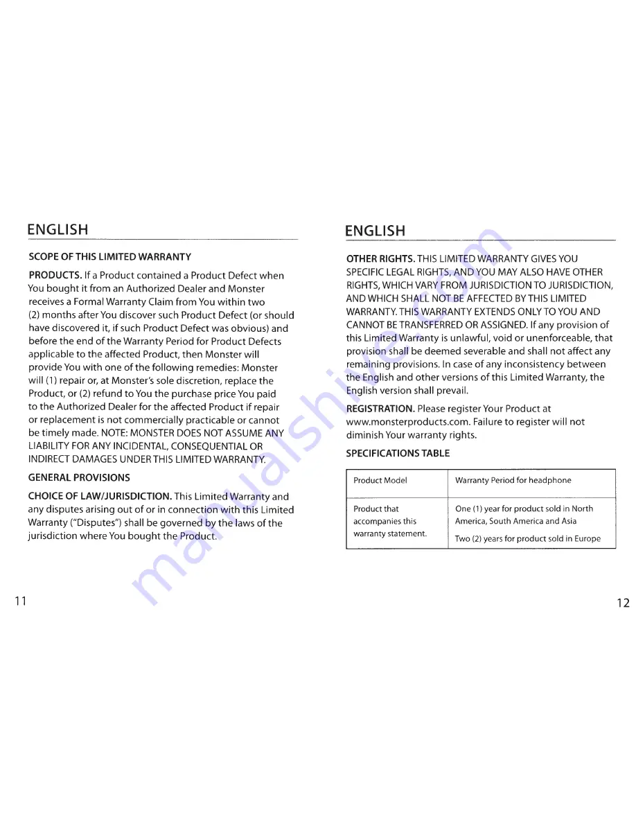 Monster N-tune Manual & Warranty Download Page 6