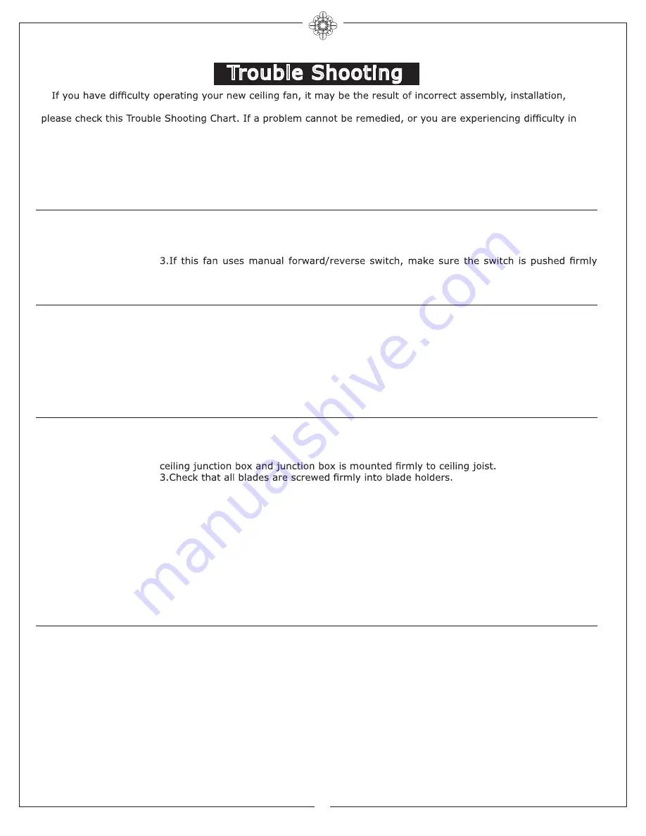 Monte Carlo Fan Company Maverick II 3MAVR52 Series Owner'S Manual And Installation Manual Download Page 8