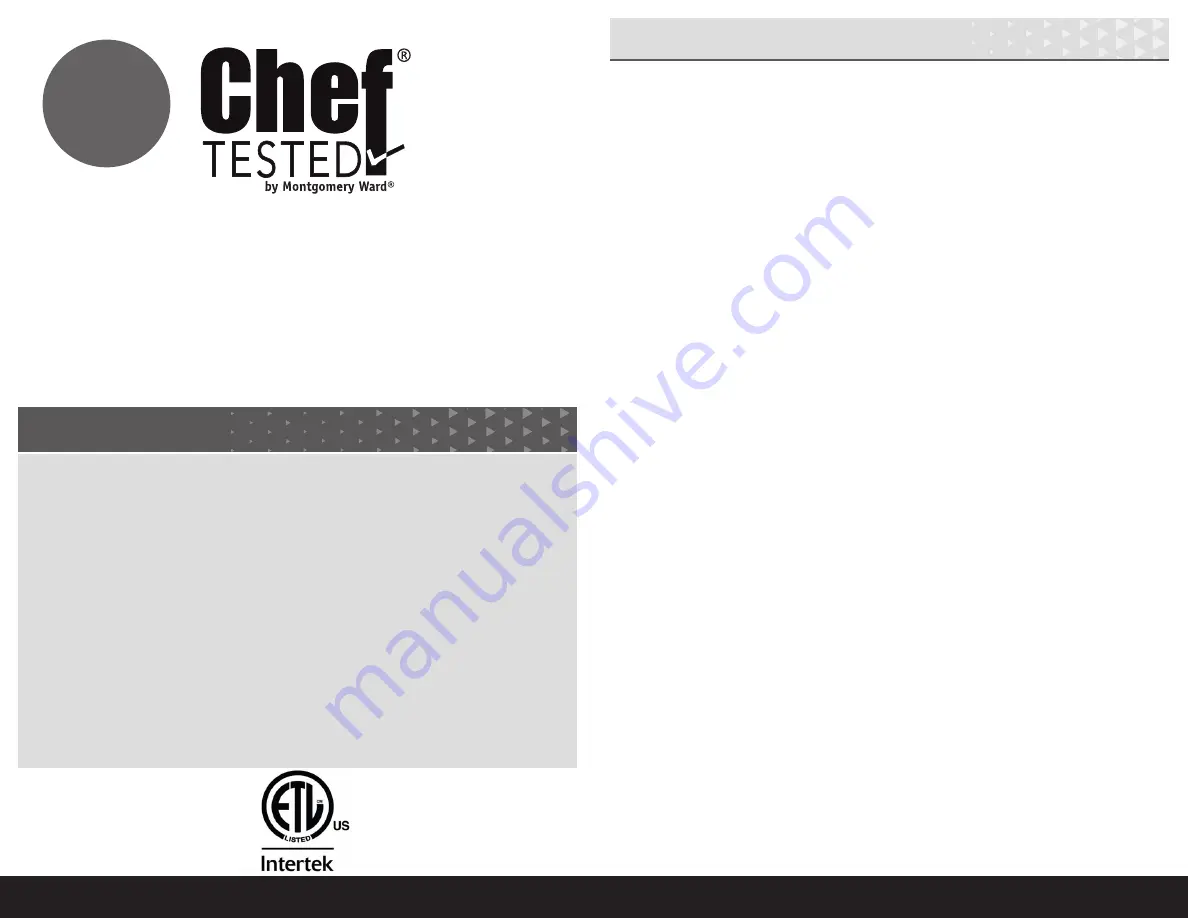 Montgomery Ward Chef Tested 787910 Скачать руководство пользователя страница 2