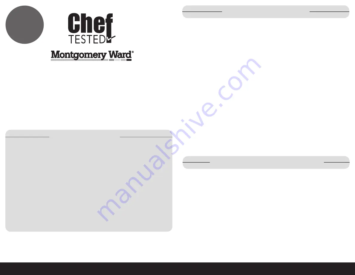 Montgomery Ward Chef Tested CK-S92298-RED Скачать руководство пользователя страница 2