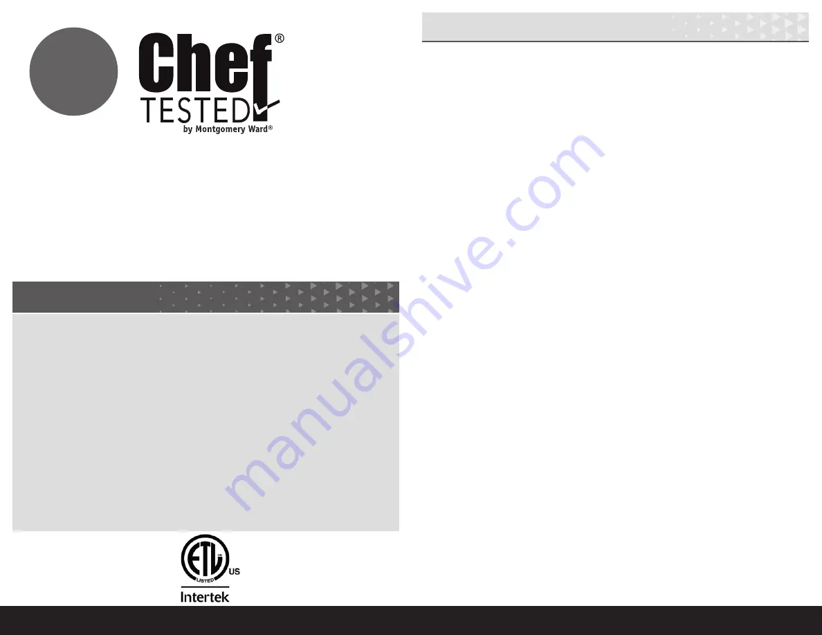 Montgomery Ward Chef TESTED J9761729 Скачать руководство пользователя страница 2