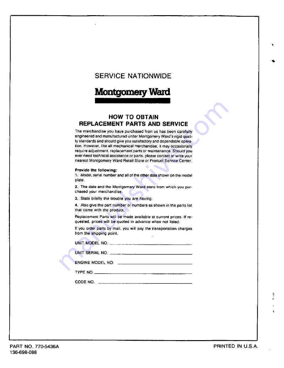 Montgomery Ward TMO-33907B Operating Manual Download Page 36