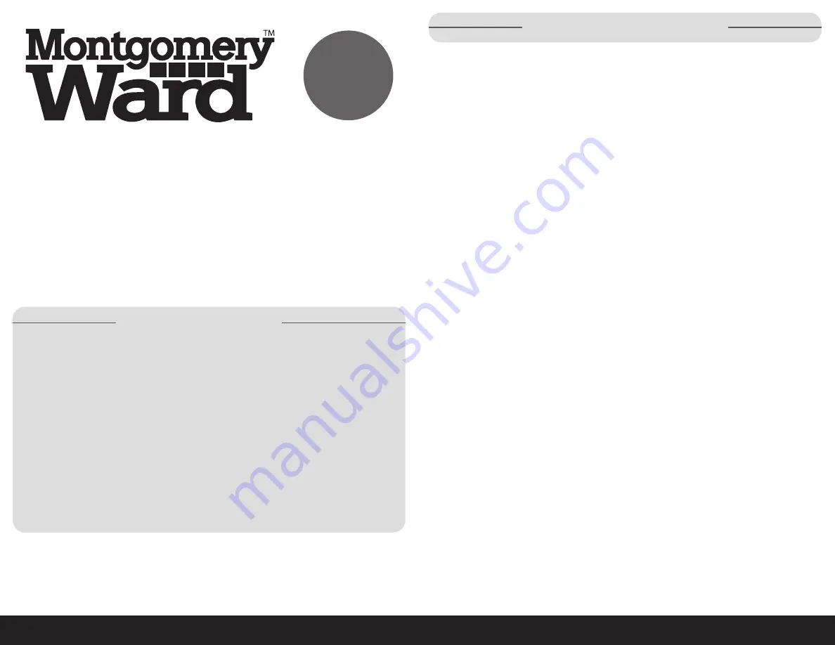 Montgomery Ward WSP-1202 Instruction Manual Download Page 2