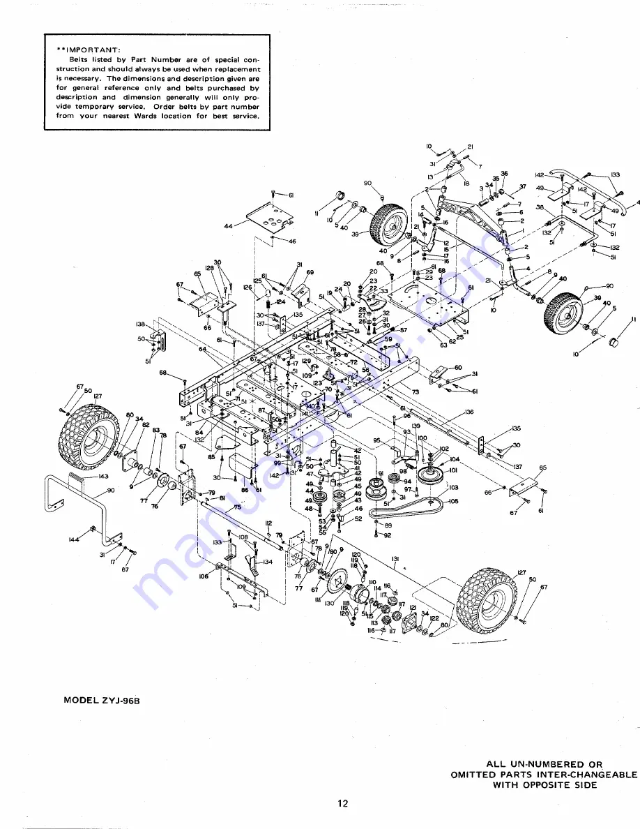 Montgomery Ward ZYJ-96B Owner'S Manual And Parts List Download Page 12