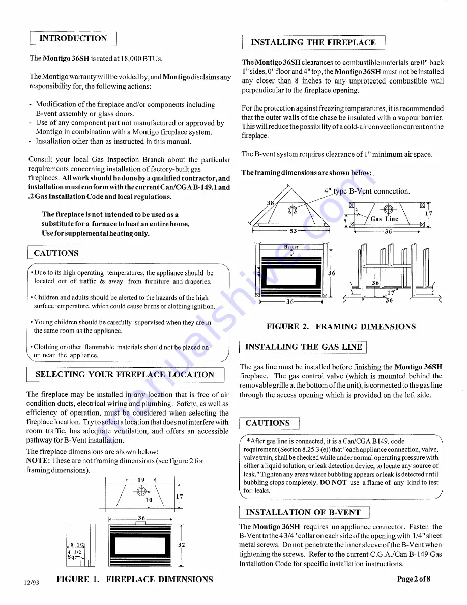 Montigo 36 Super Hot Installing And Operating Instructions Download Page 2