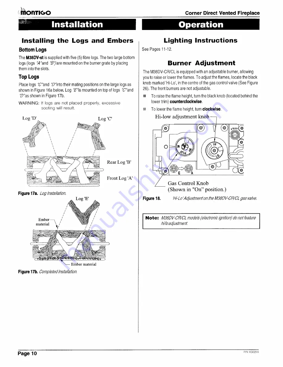 Montigo M38DV-CL Installation & Operation Manual Download Page 10