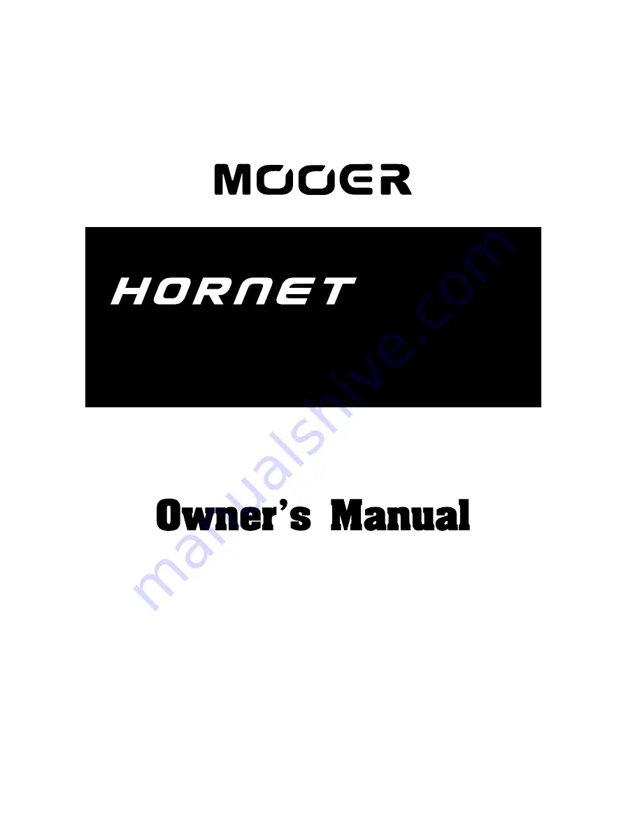 Mooer HORNET BLACK Owner'S Manual Download Page 1