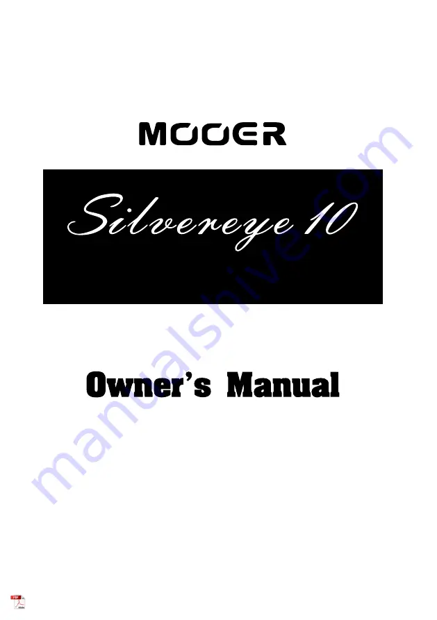 Mooer SilverEye 10 Owner'S Manual Download Page 1