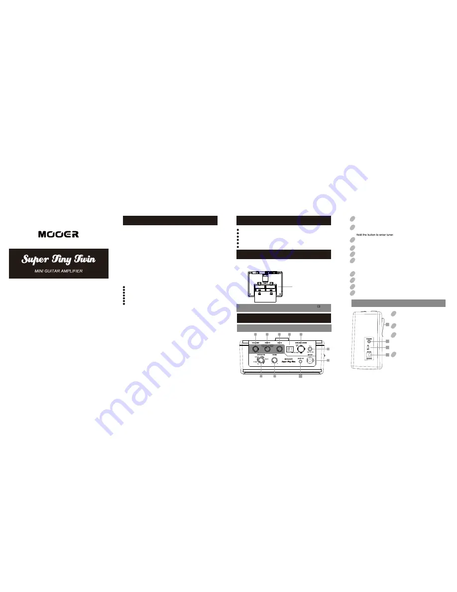 Mooer Super Tiny Twin Owner'S Manual Download Page 1