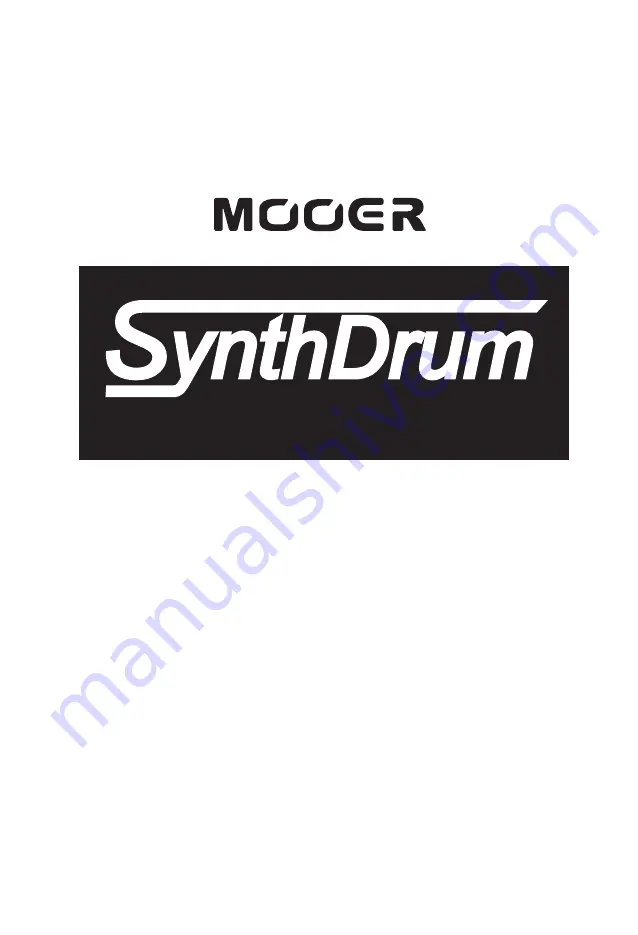 Mooer SynthDrum Owner'S Manual Download Page 1