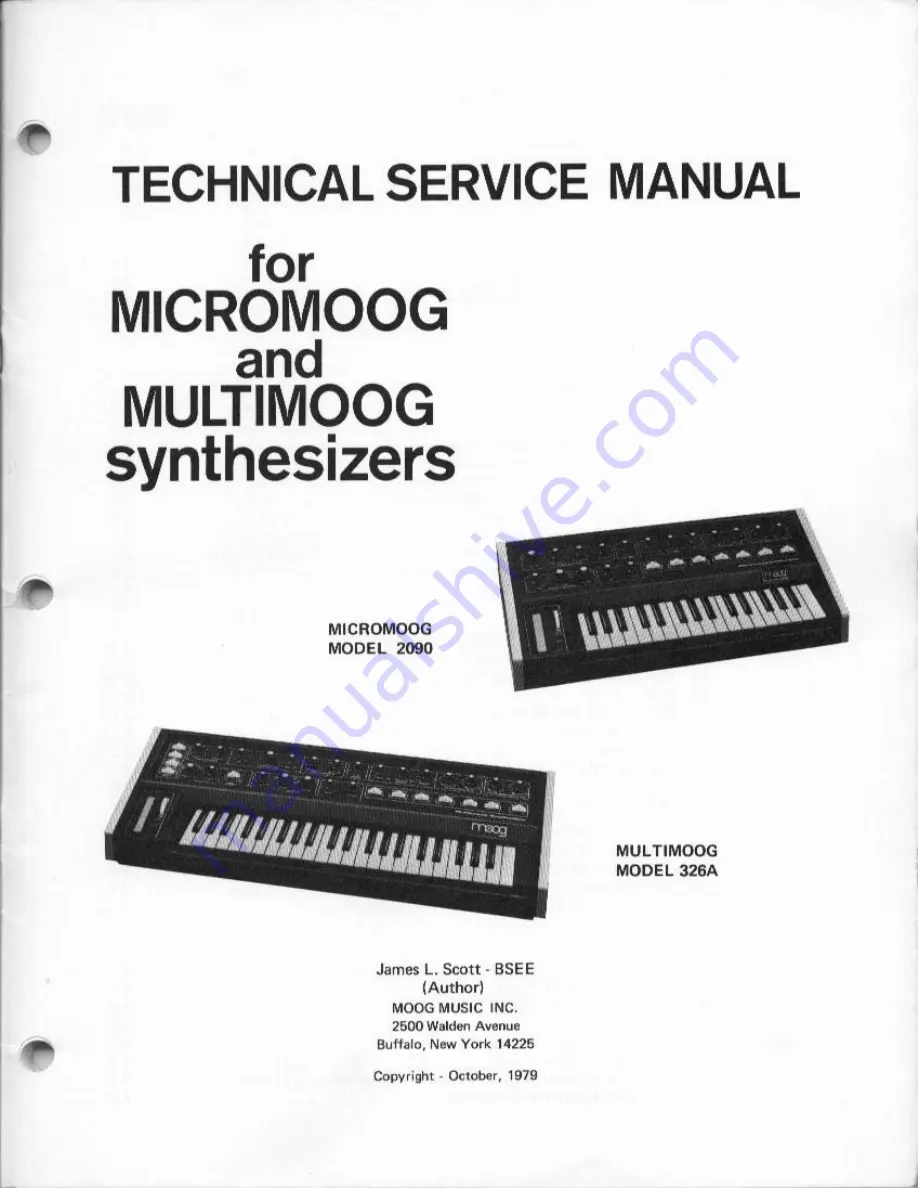 Moog Multimoog 326A Technical & Service Manual Download Page 2