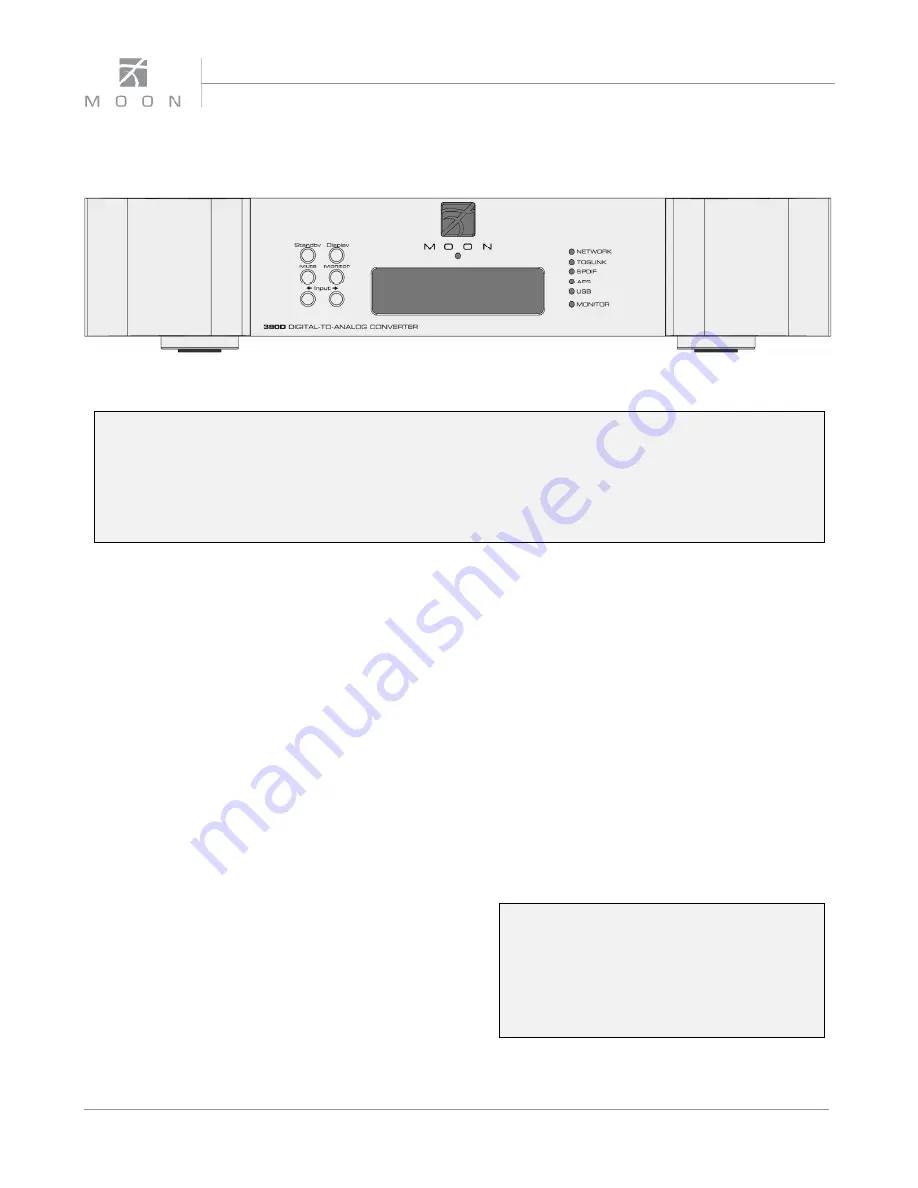 moon 380D Neo Series Owner'S Manual Download Page 8