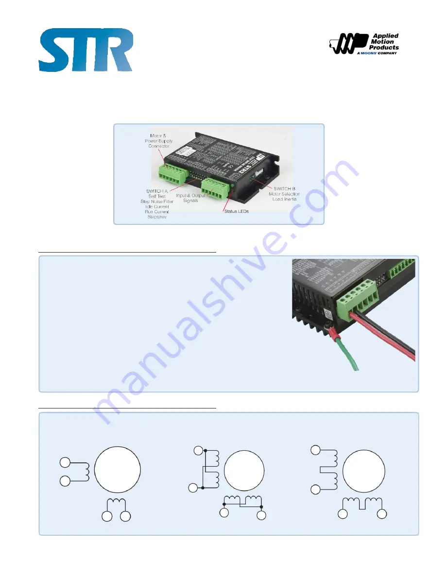 Moons' Applied Motion Products STR2 Quick Start Manual Download Page 1