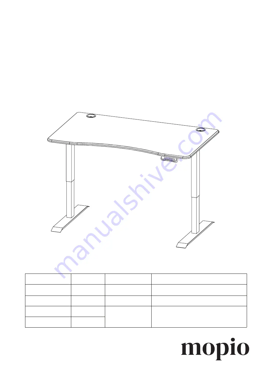 mopio Sterling Standing Desk Assembly Instructions Manual Download Page 1