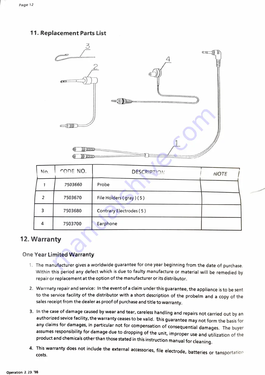 Morita ROOT ZX RCM-1 Operation Instructions Manual Download Page 14