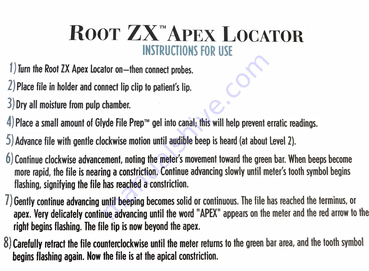 Morita ROOT ZX RCM-1 Operation Instructions Manual Download Page 19