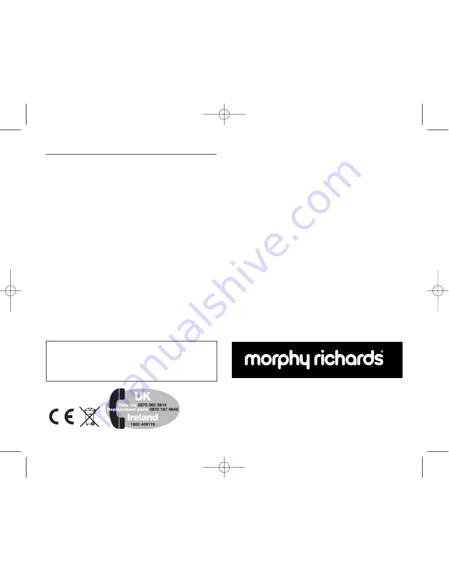 Morphy Richards 29200 User Manual Download Page 16