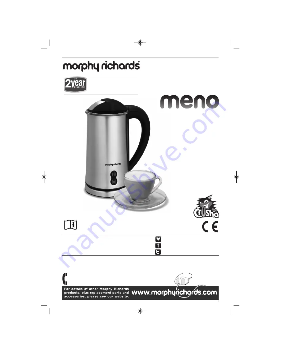 Morphy Richards 47560 MENO MILK FROTHER Скачать руководство пользователя страница 1