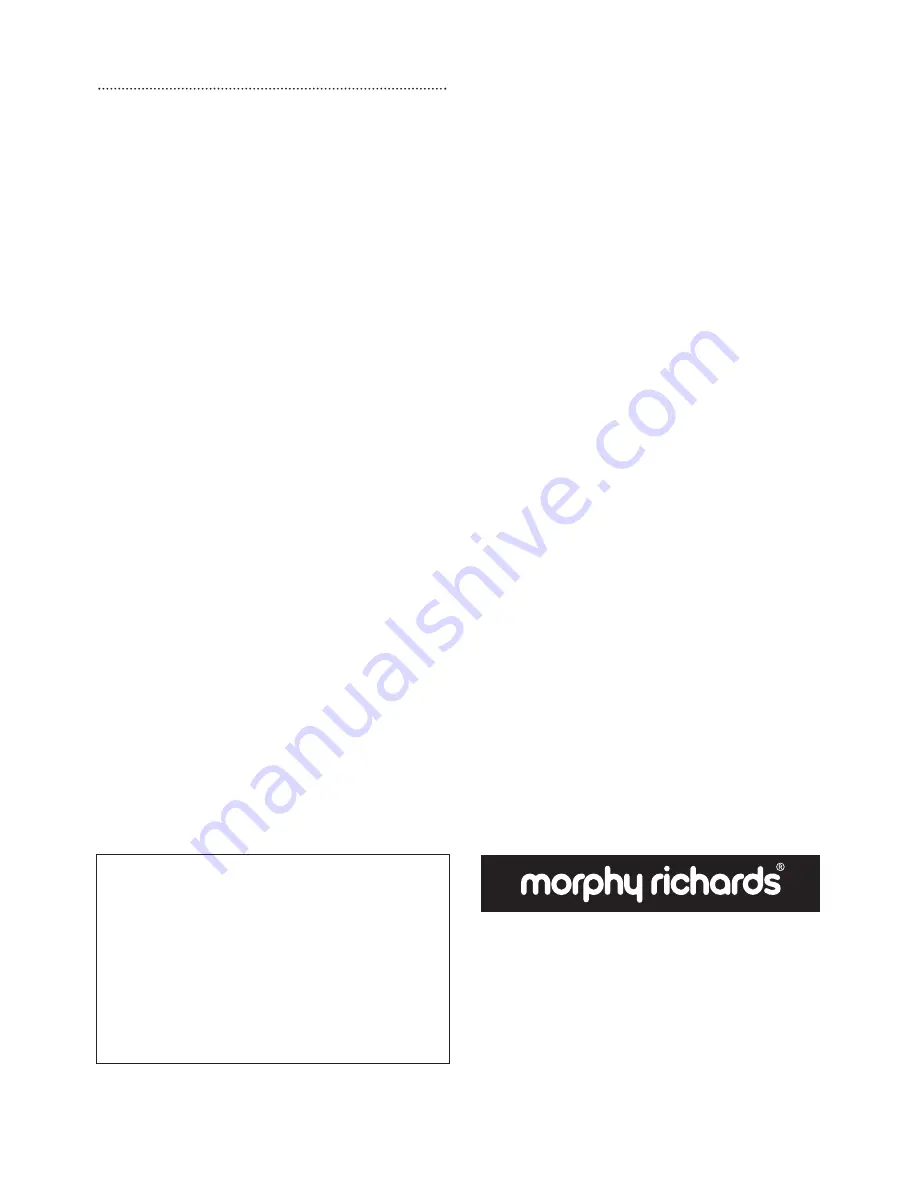 Morphy Richards IB47390 Instructions Manual Download Page 12