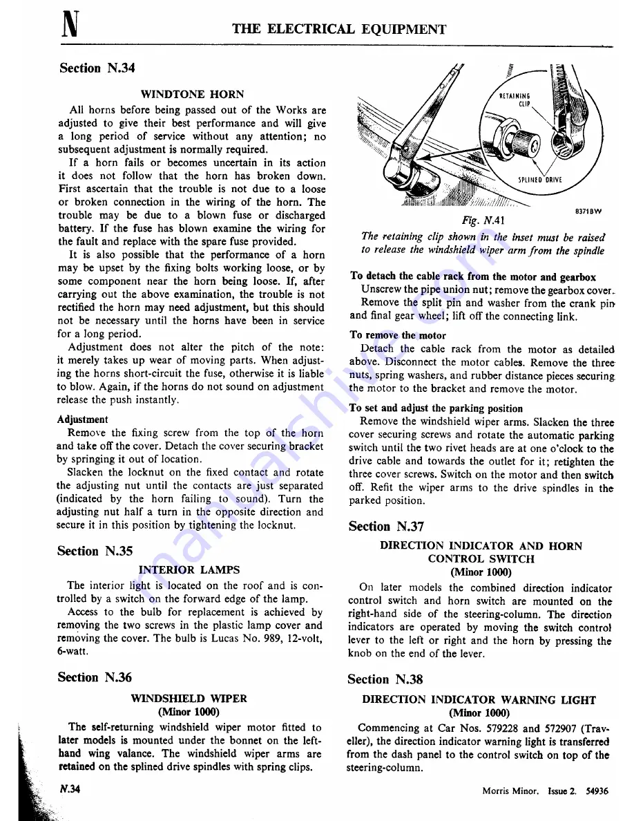 Morris Minor 1000 Workshop Manual Download Page 312