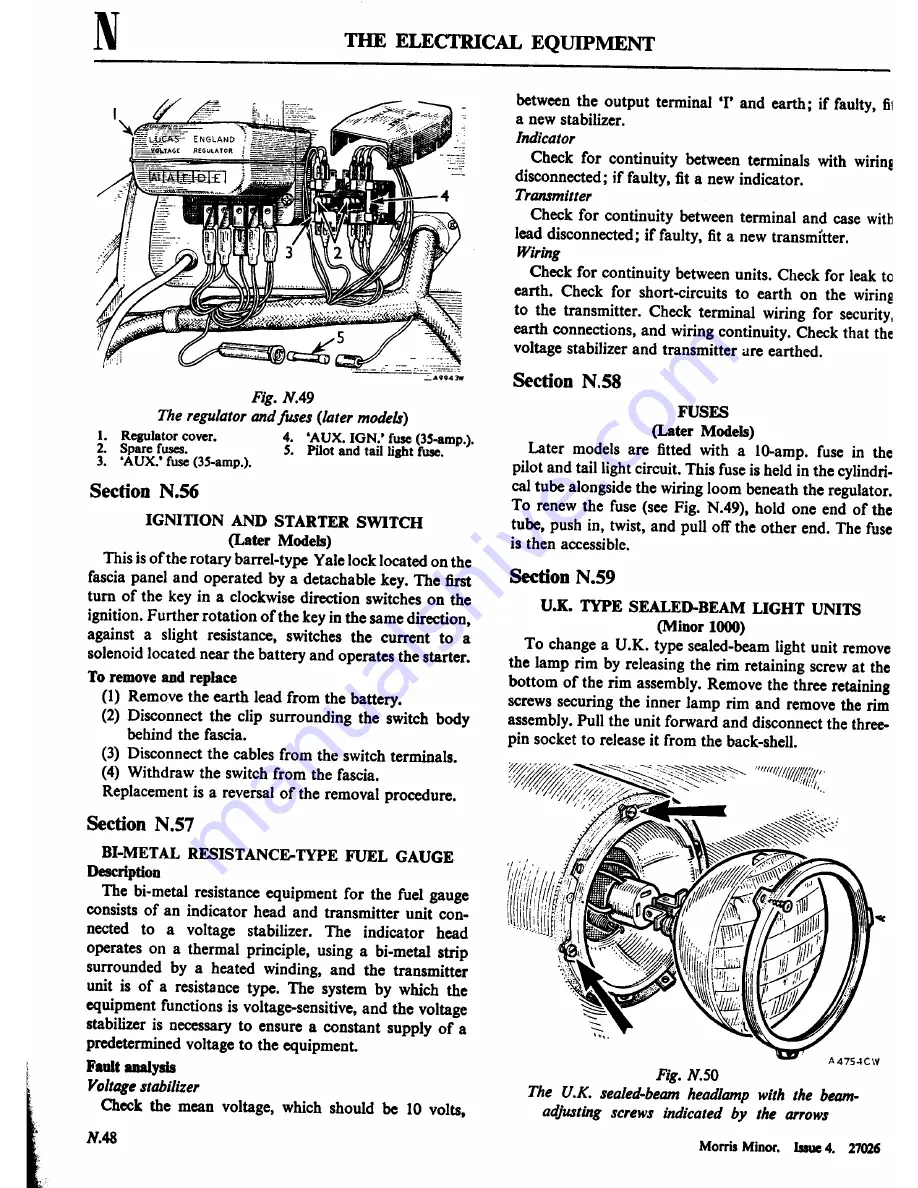 Morris Minor 1000 Workshop Manual Download Page 326