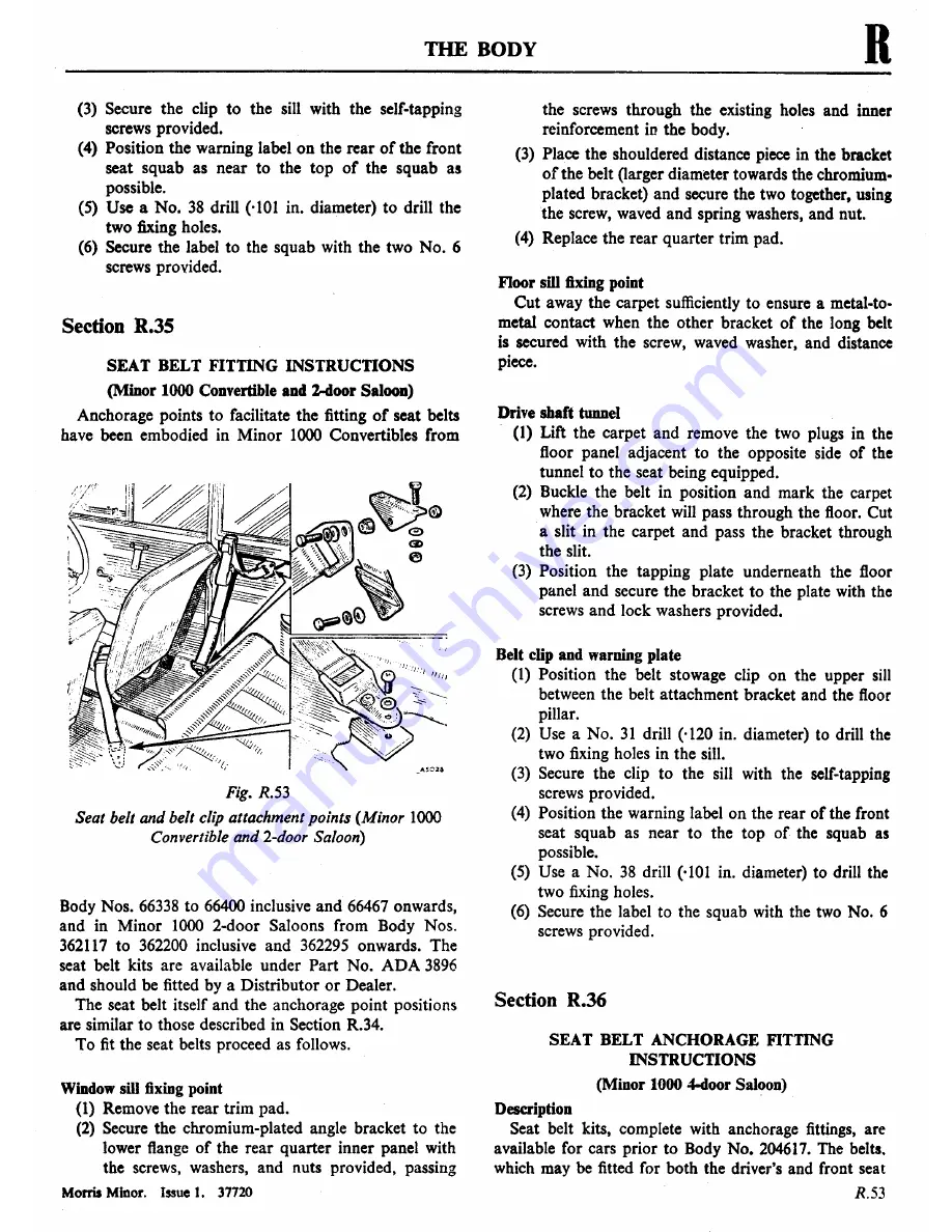 Morris Minor 1000 Workshop Manual Download Page 421