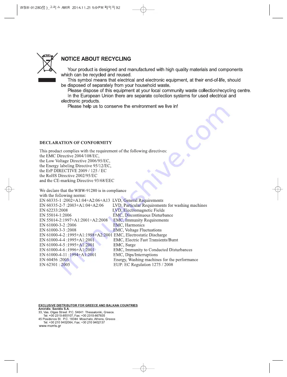 Morris WBW-91280 Instruction Manual Download Page 32