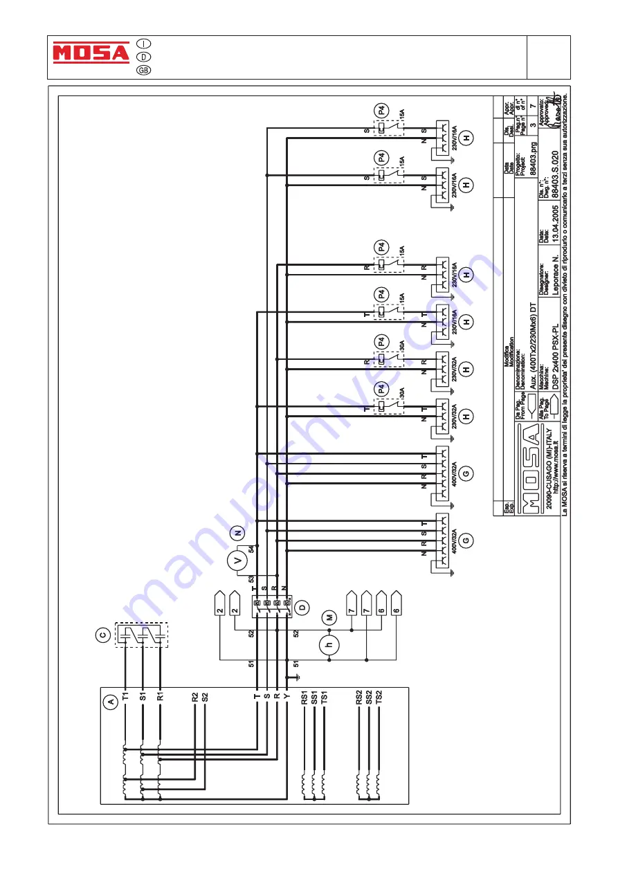 Mosa DSP 2x400 PS-PL Use And Maintenance Manual Download Page 42