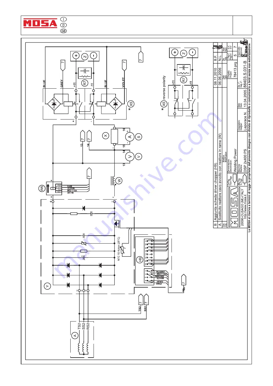 Mosa DSP 2x400 PS-PL Use And Maintenance Manual Download Page 44