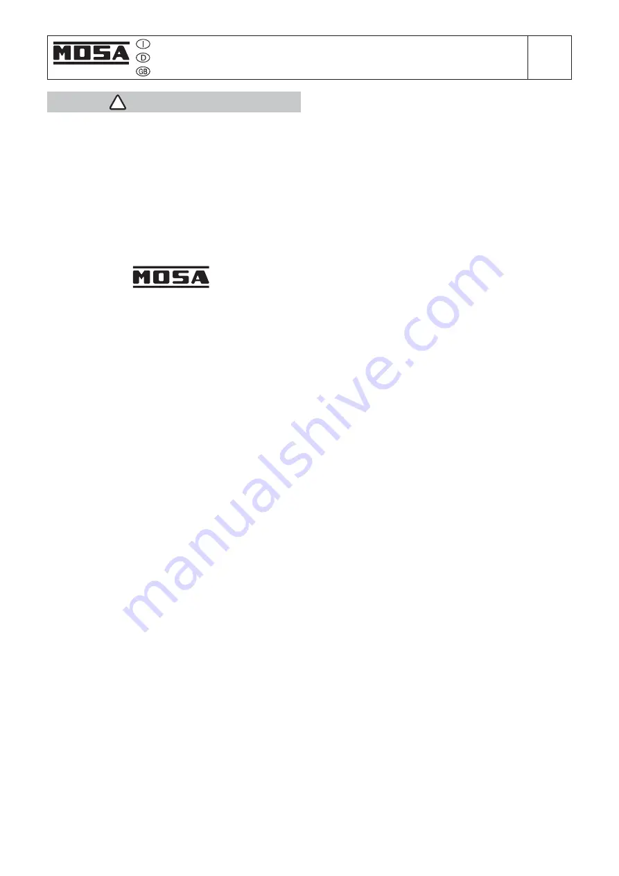 Mosa GE 14000 SXC/GS Use And Maintenance Manual, Spare Parts Catalog Download Page 4