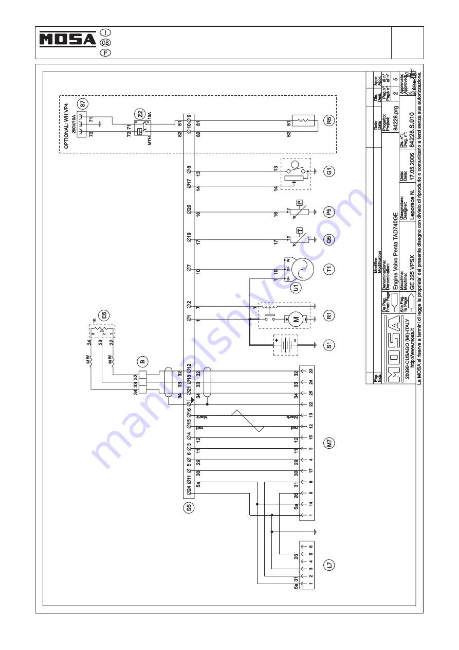 Mosa GE 225 VPS Instruction Manual Download Page 45