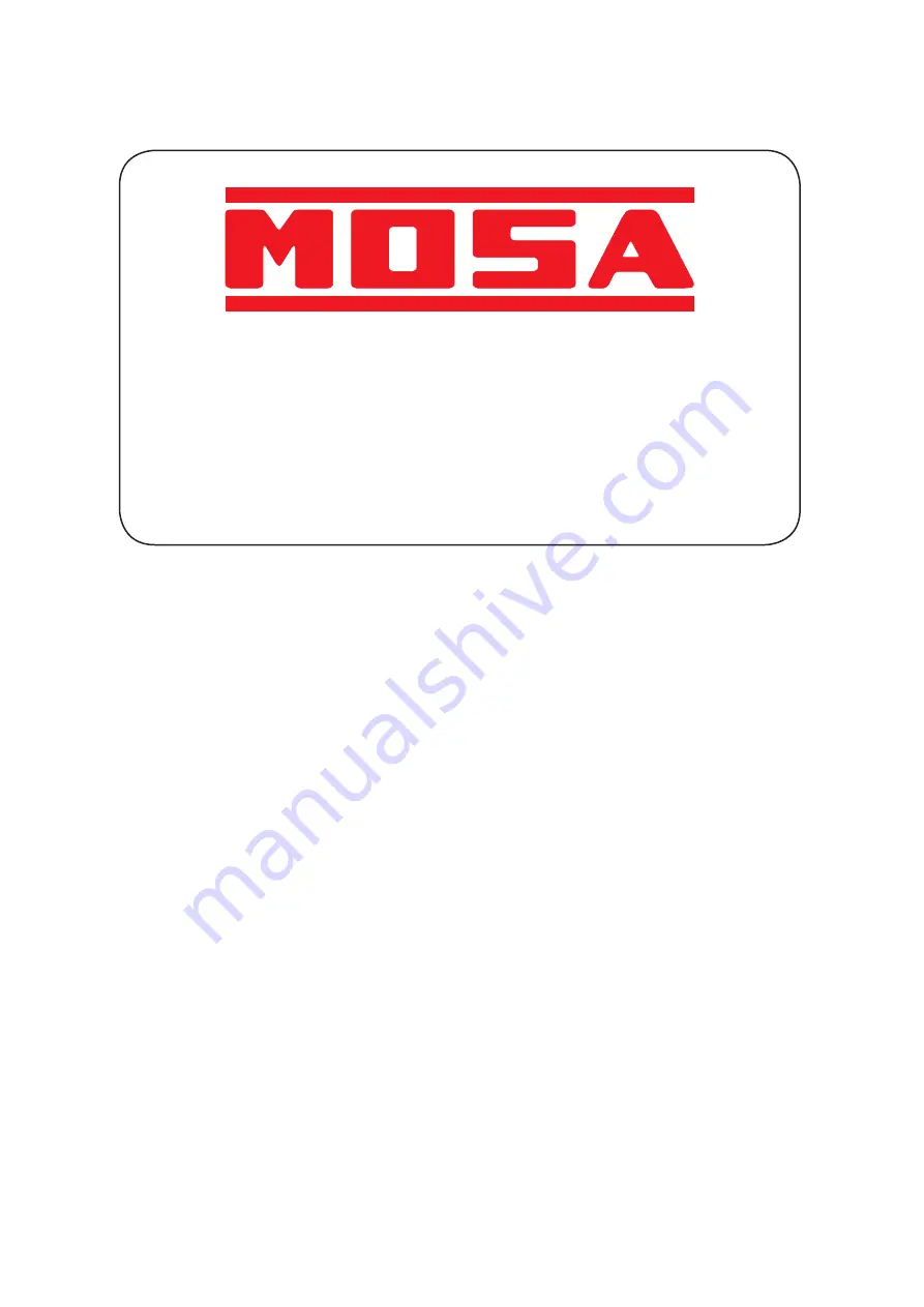 Mosa GE 4500 HBS Use And Maintenance Manual Download Page 1