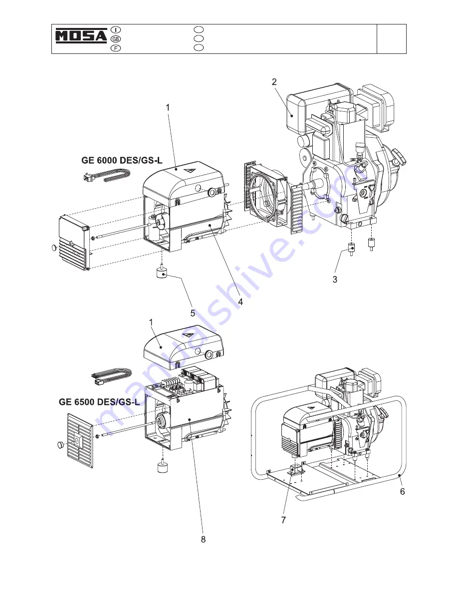 Mosa GE 6000 DES/GS-L Use And Maintenance Manual, Spare Parts Catalog Download Page 148