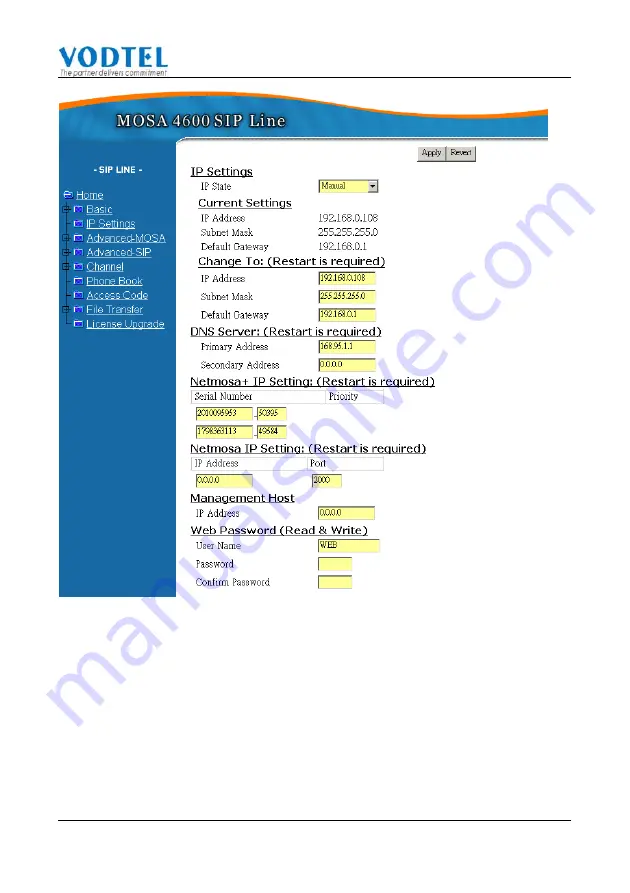 Mosa SIP 4600B Скачать руководство пользователя страница 84