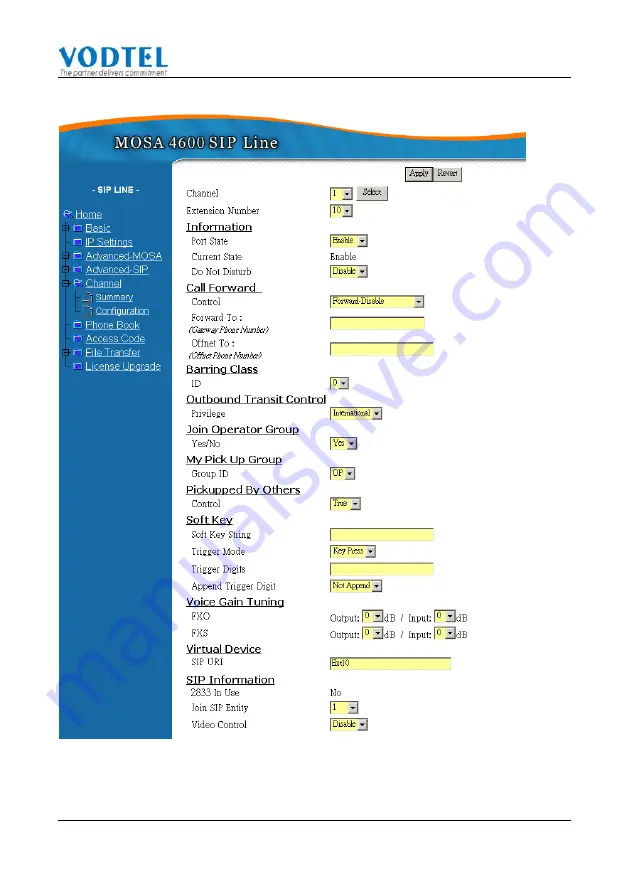 Mosa SIP 4600B Скачать руководство пользователя страница 106