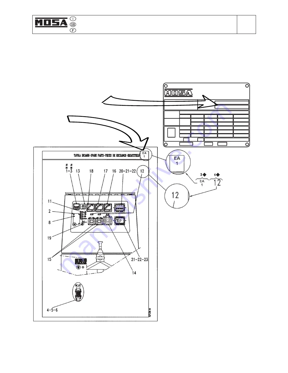 Mosa TS 300 SC-SXC Use And Maintenance Manual, Spare Parts Catalog Download Page 51