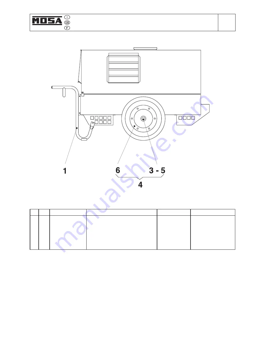 Mosa TS 300 SC-SXC Use And Maintenance Manual, Spare Parts Catalog Download Page 62