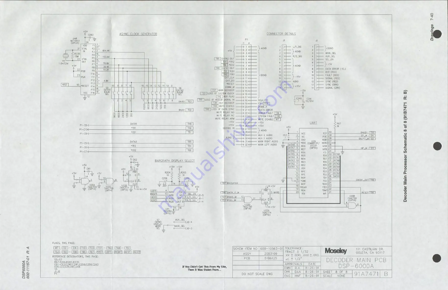 Moseley DSP6000A User Manual Download Page 208