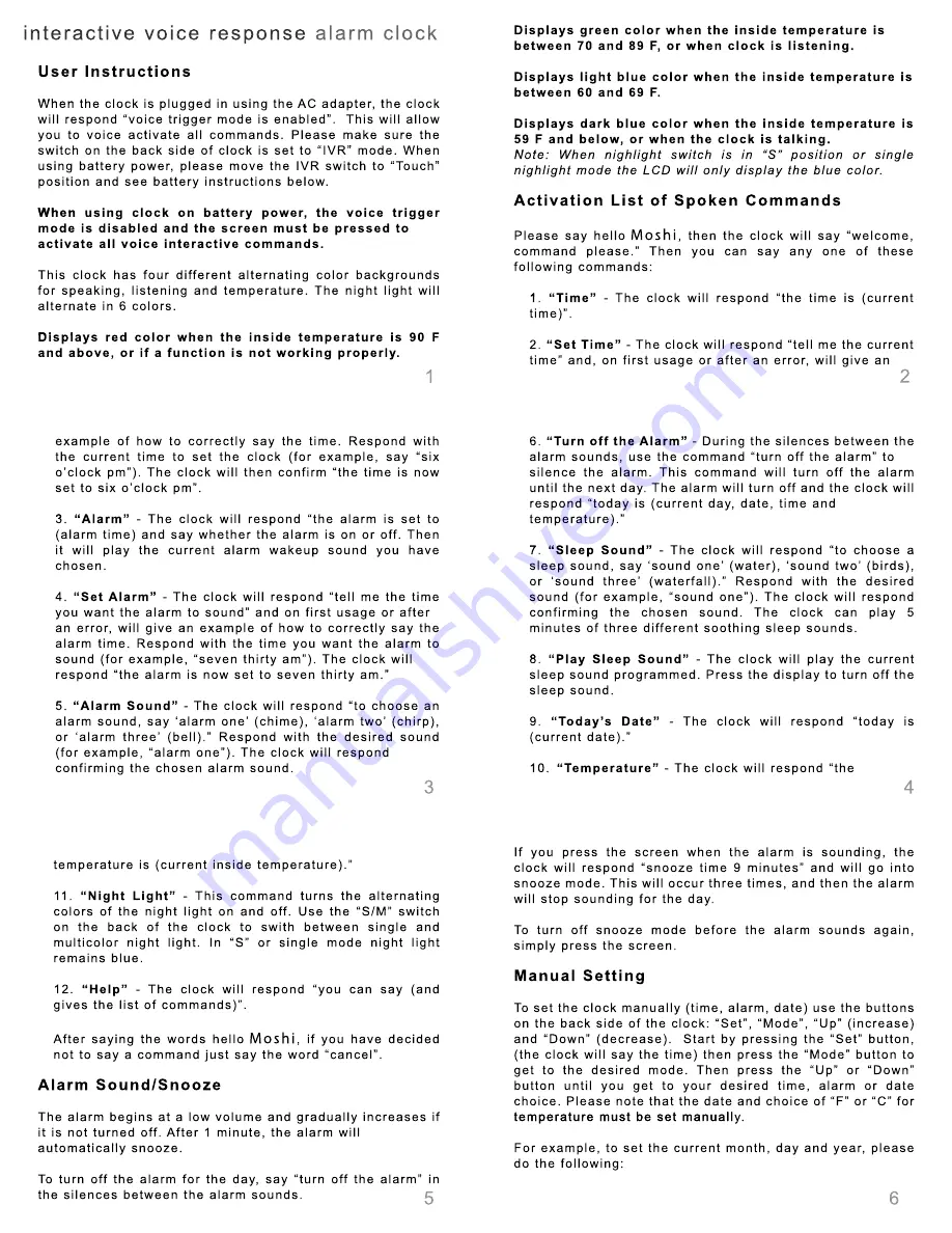 Moshi MLC489 Operation Manual Download Page 1