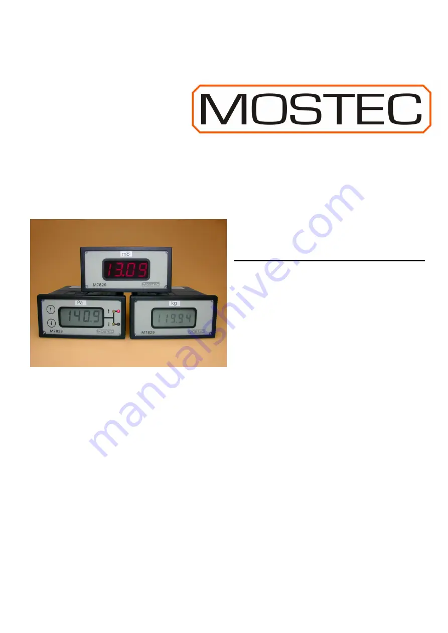 Mostec M7829 Series Operating Manual Download Page 1