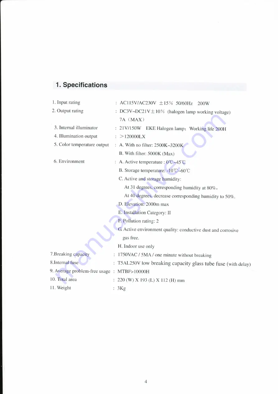 Motic MLC-150C Instruction Manual Download Page 5