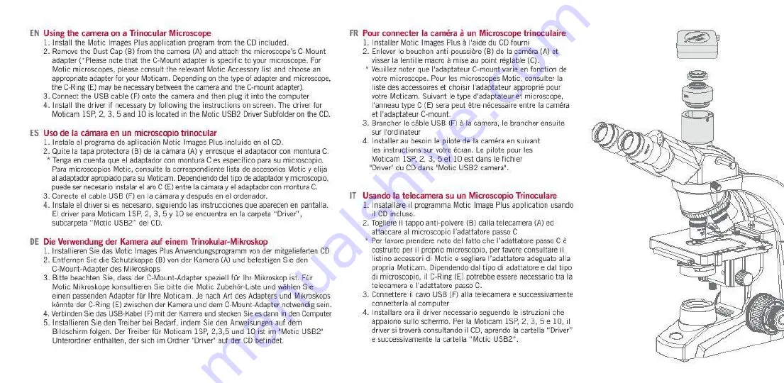 Motic moticam Quick Start Manual Download Page 6