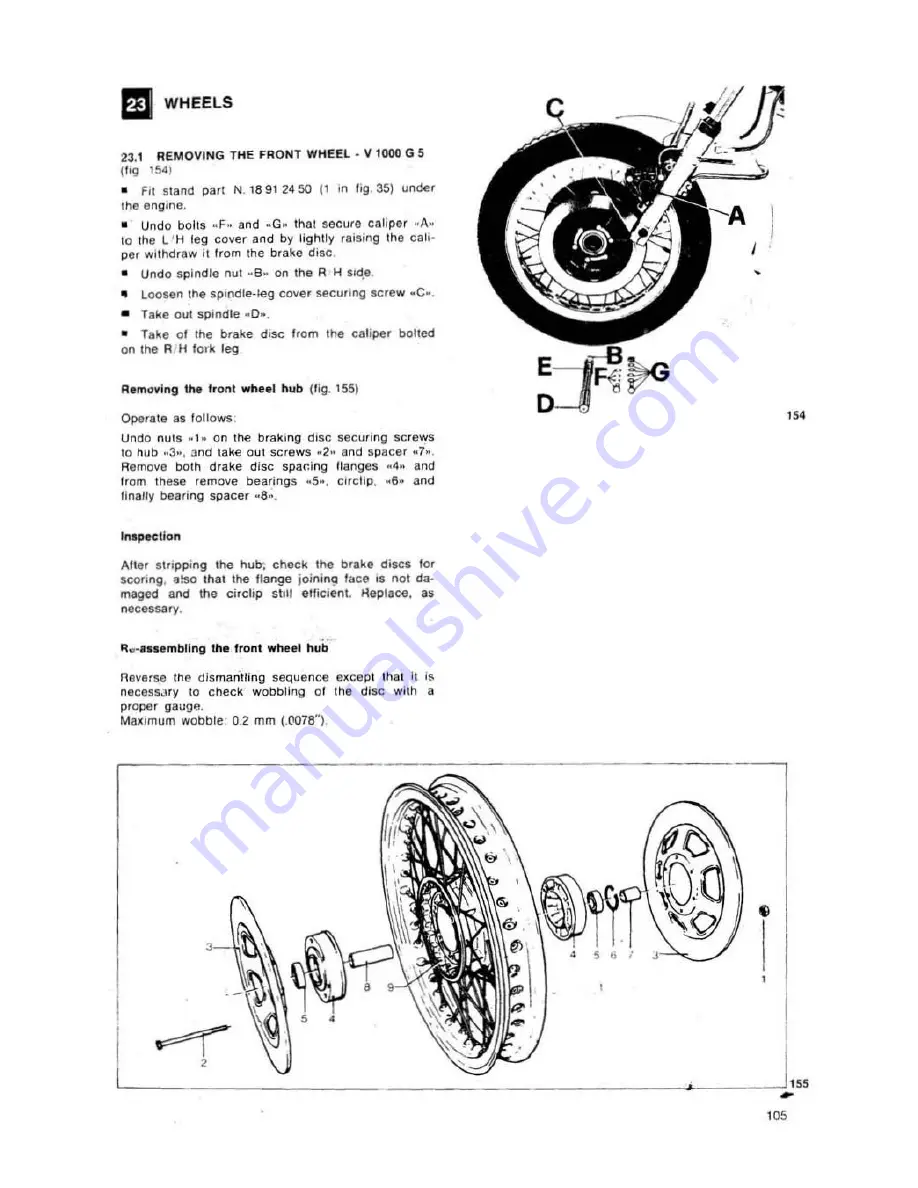 MOTO GUZZI 1000 SP II Workshop Manual Download Page 104