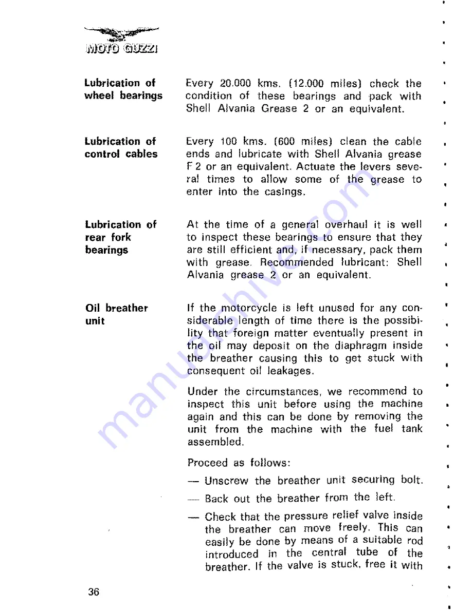 MOTO GUZZI 850 GT 1972 Скачать руководство пользователя страница 38