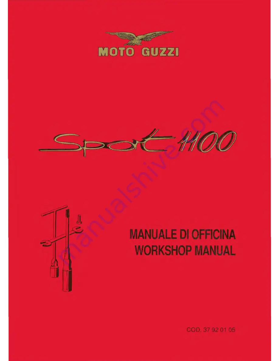 MOTO GUZZI sport 1100 Workshop Manual Download Page 1