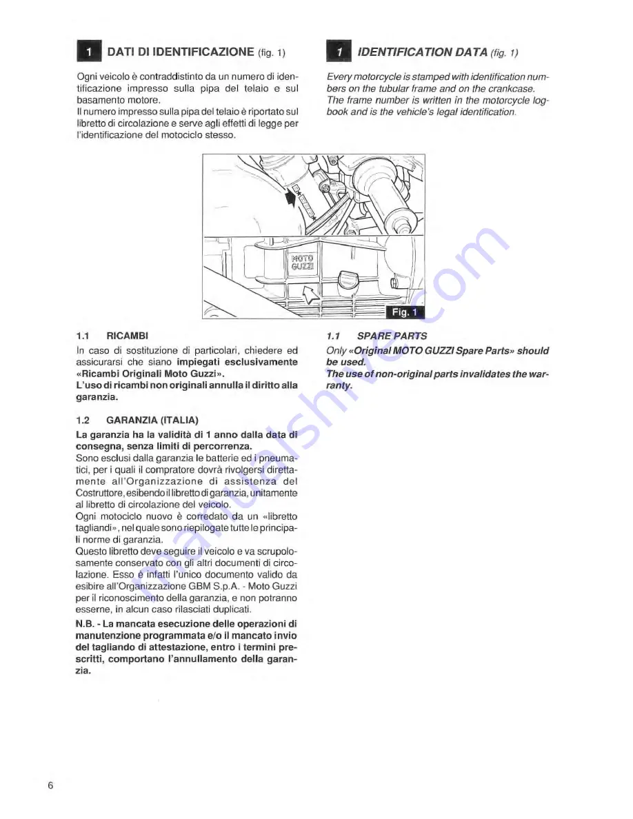 MOTO GUZZI sport 1100 Workshop Manual Download Page 8