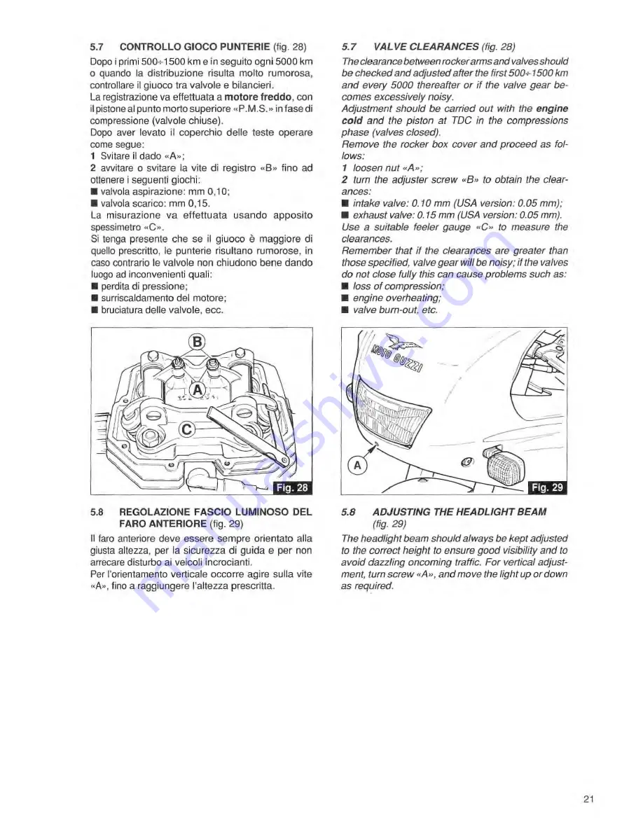 MOTO GUZZI sport 1100 Workshop Manual Download Page 23